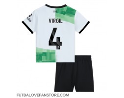 Liverpool Virgil van Dijk #4 Vonkajší Detský futbalový dres 2023-24 Krátky Rukáv (+ trenírky)